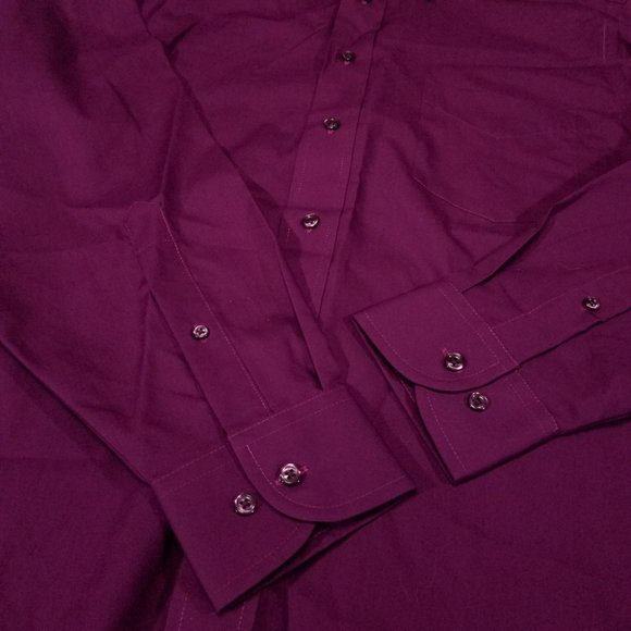 Stafford Wrinkle-Free Pink Long Sleeve Dress Shirt - Picture 6 of 12